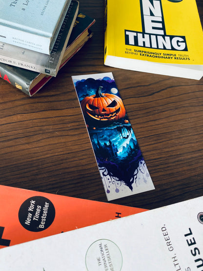 Pumpkin Skull Bookmark || Halloween Bookmark