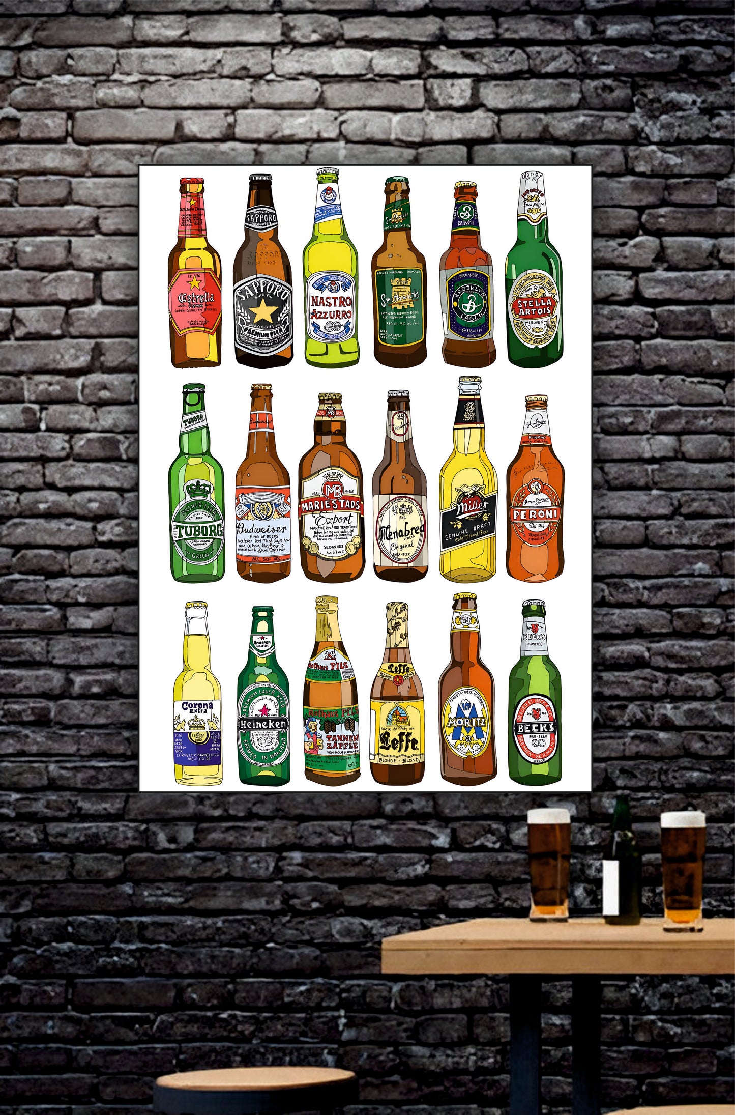 Beer Wall Aesthetic Poster || Pub Aesthetic