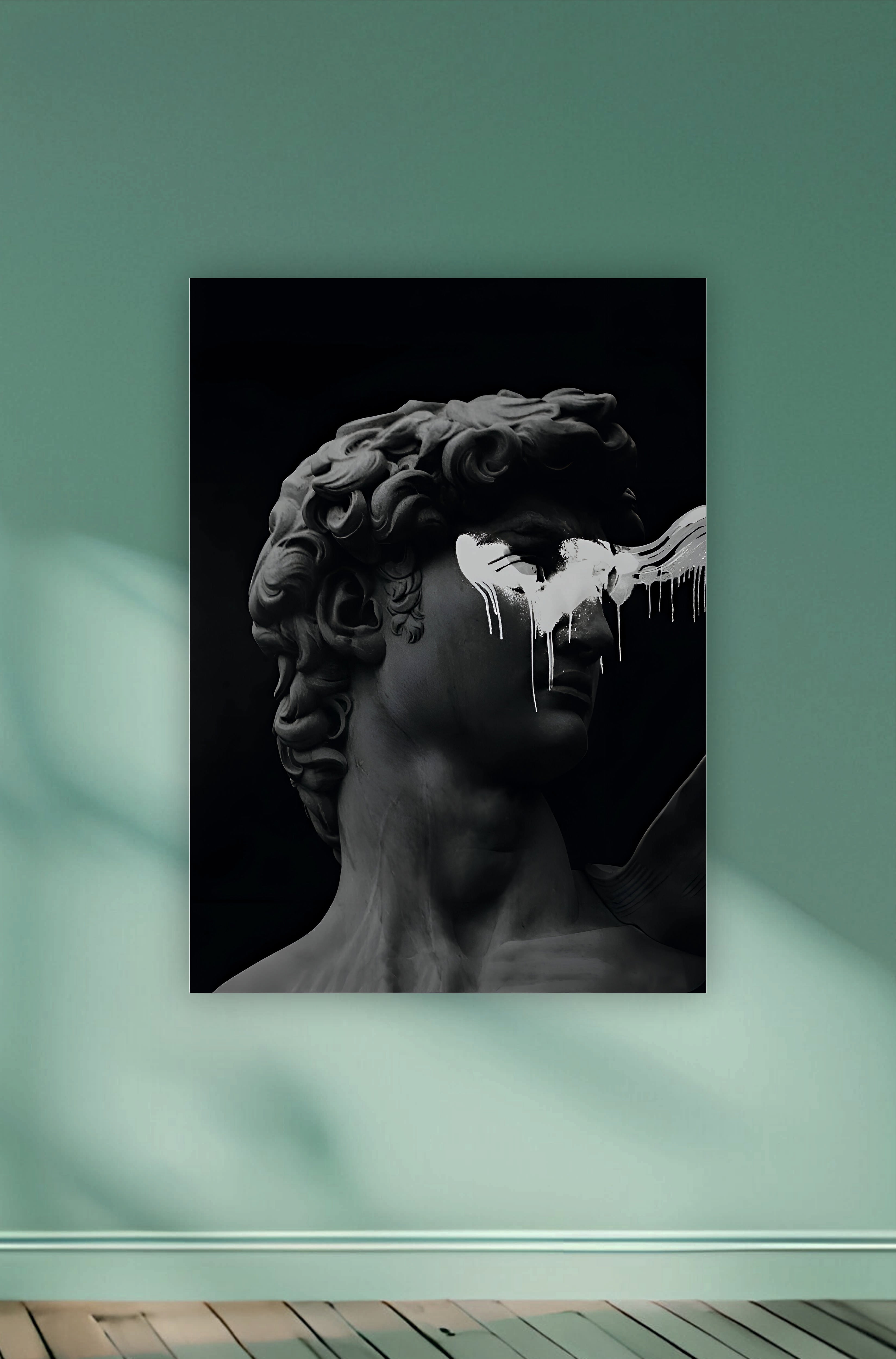 Greek Sculpture with White Mark Aesthetic Poster || Aesthetic
