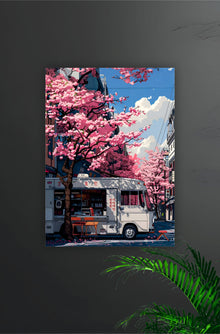 Cherry blossom With Van Aesthetic Poster || Aesthetic