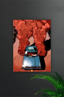 Red Smoke Car Poster || Aesthetic
