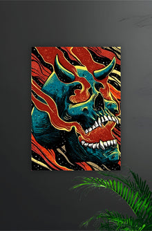 Red and Blue Skull Poster || Aesthetic