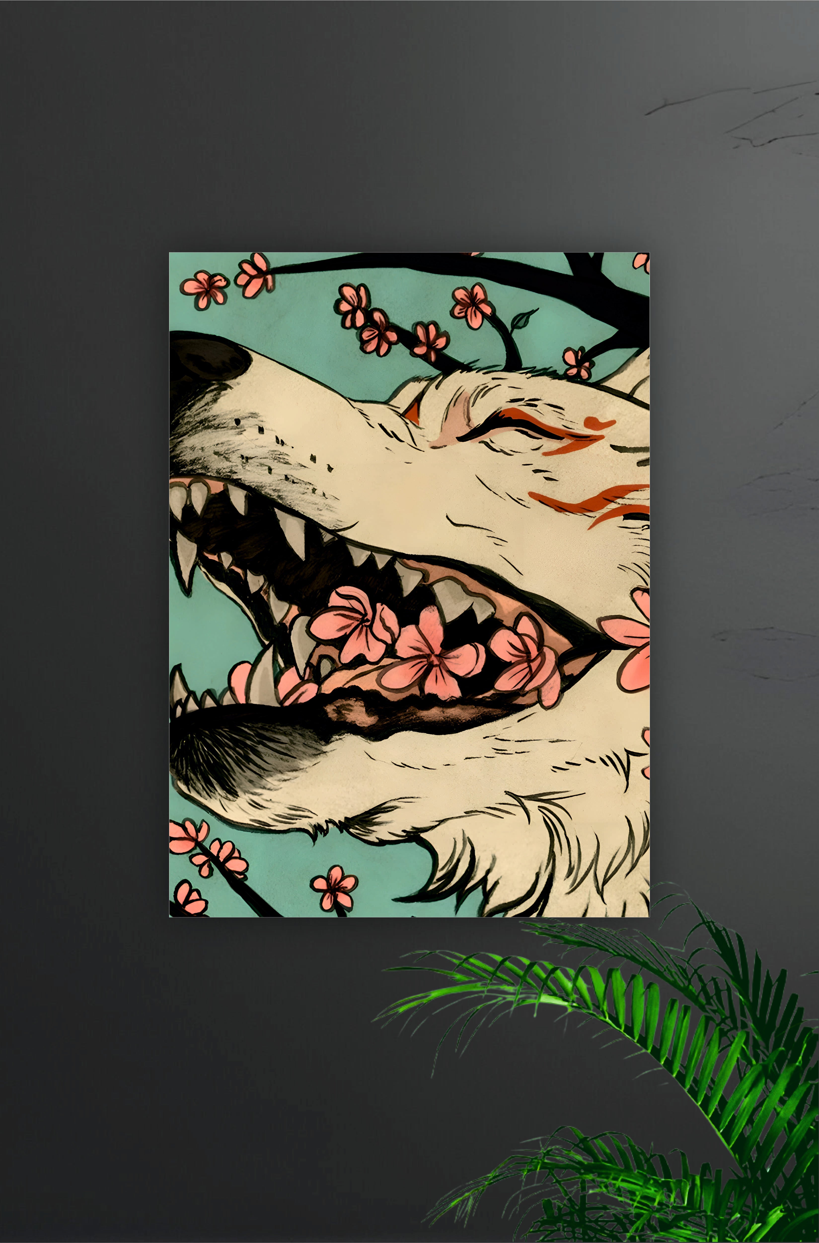 Cherry Blossom Fox Aesthetic Poster || Aesthetic
