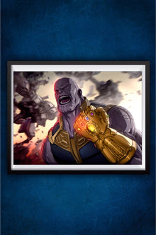 Thanos using Infinity Stones Poster || Marvel Poster