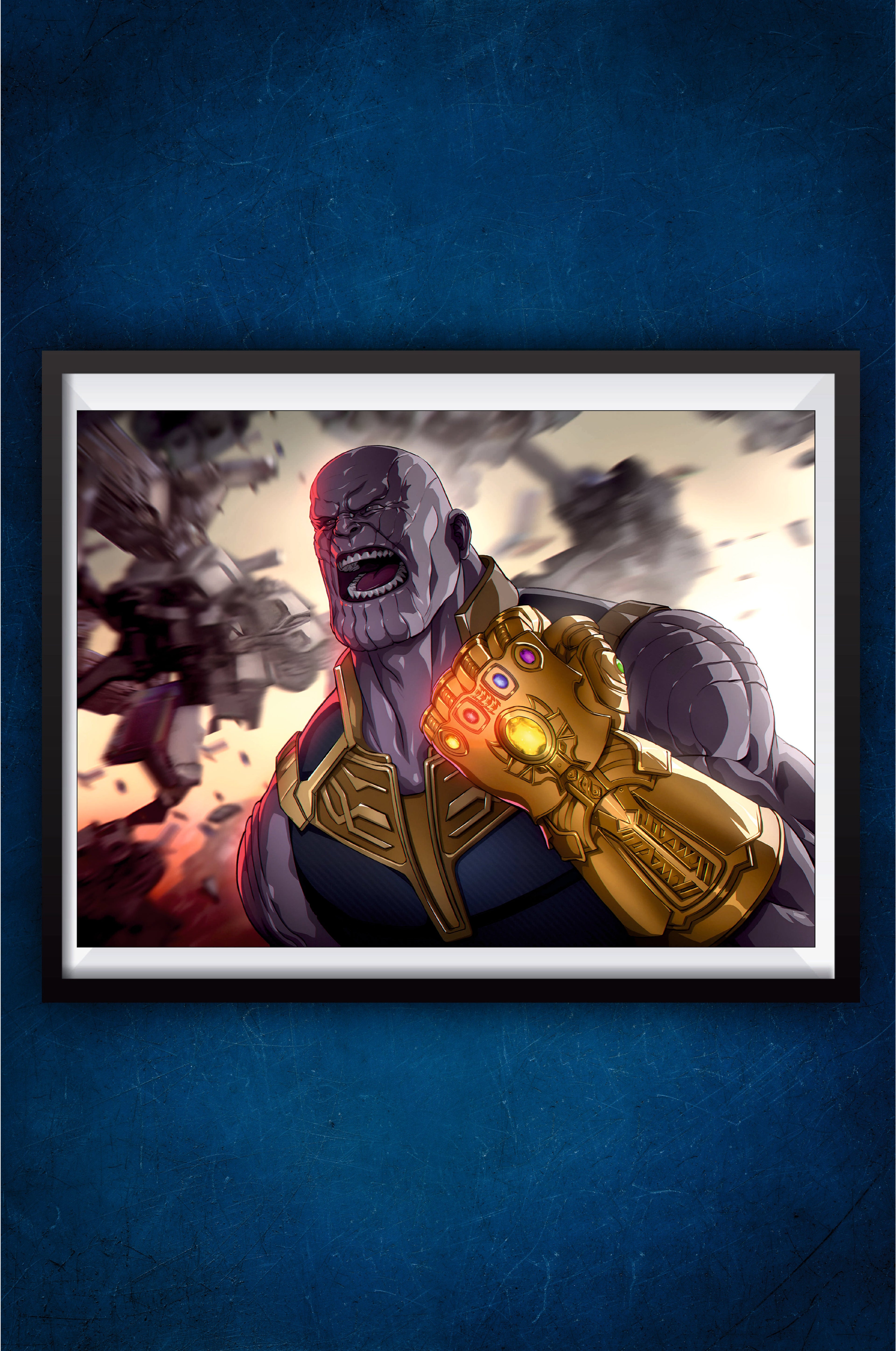 Thanos using Infinity Stones Poster || Marvel Poster