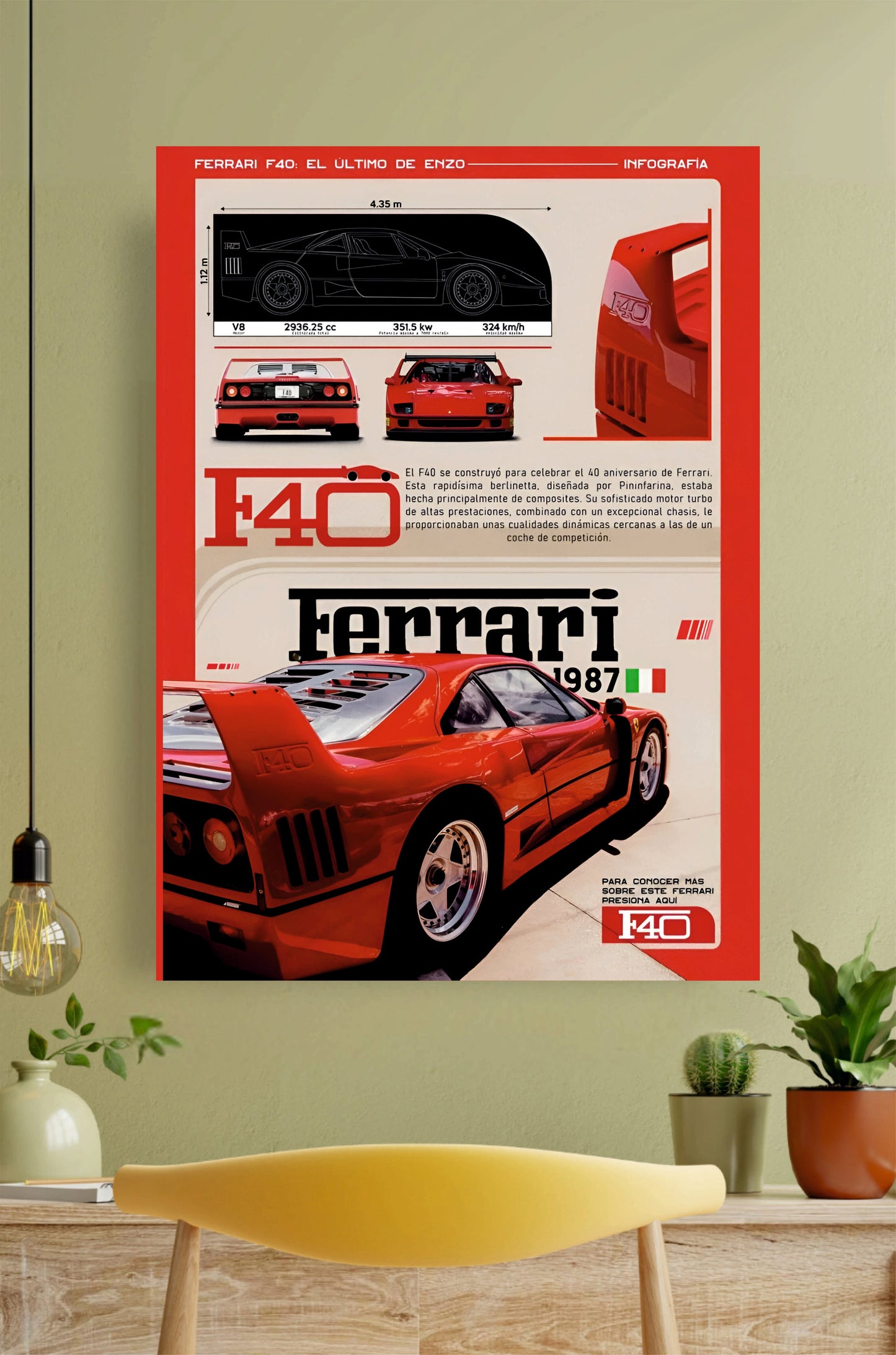Ferrari F40 Poster || Car Poster