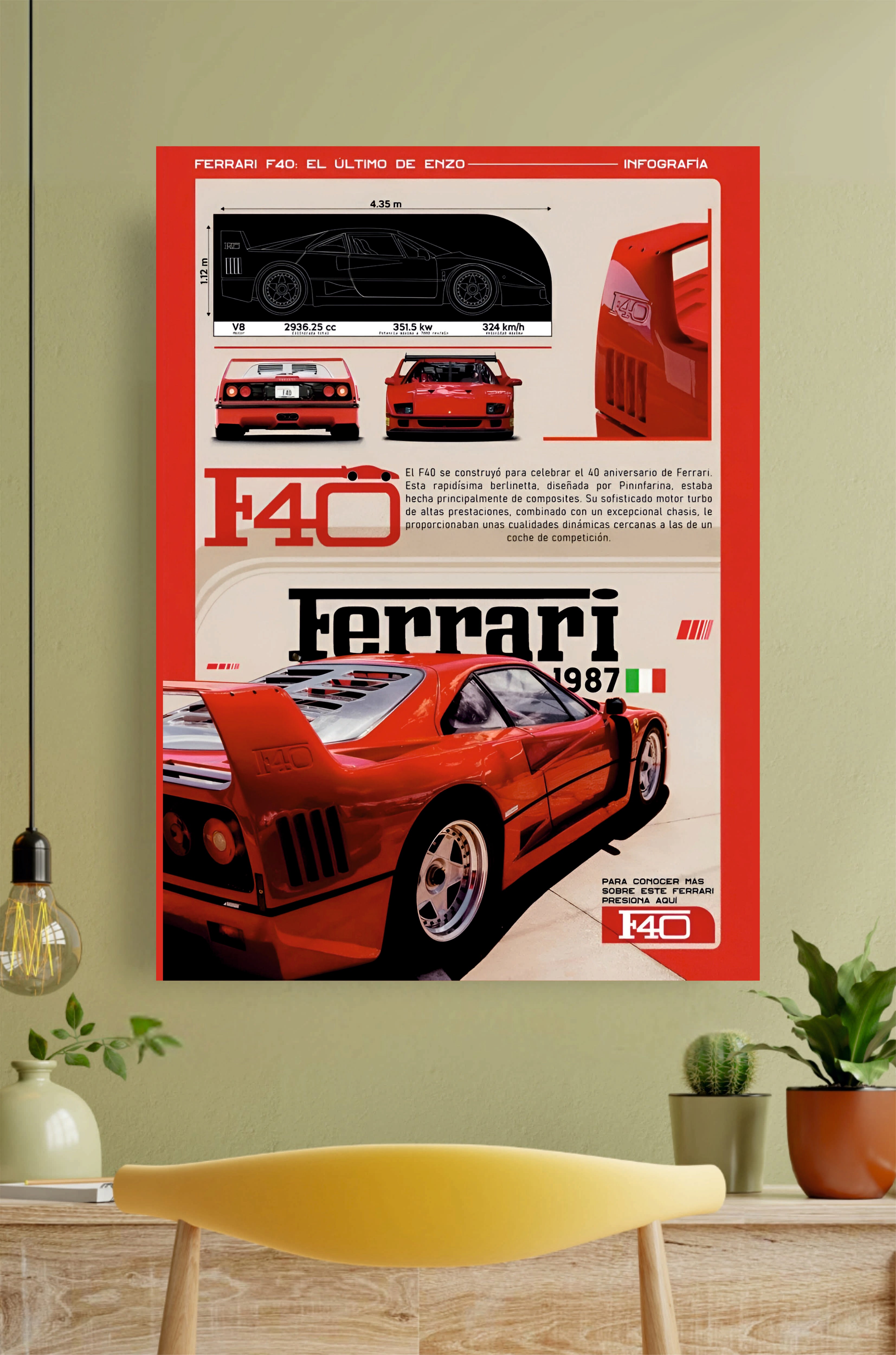 Ferrari F40 Poster || Car Poster