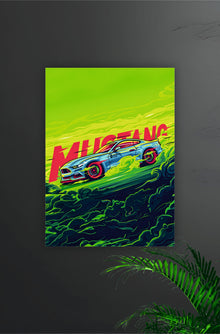 Mustang  Poster || Cars Poster || Illustration Car Poster