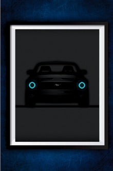 Minimalist Black Mustang Poster || Cars Poster
