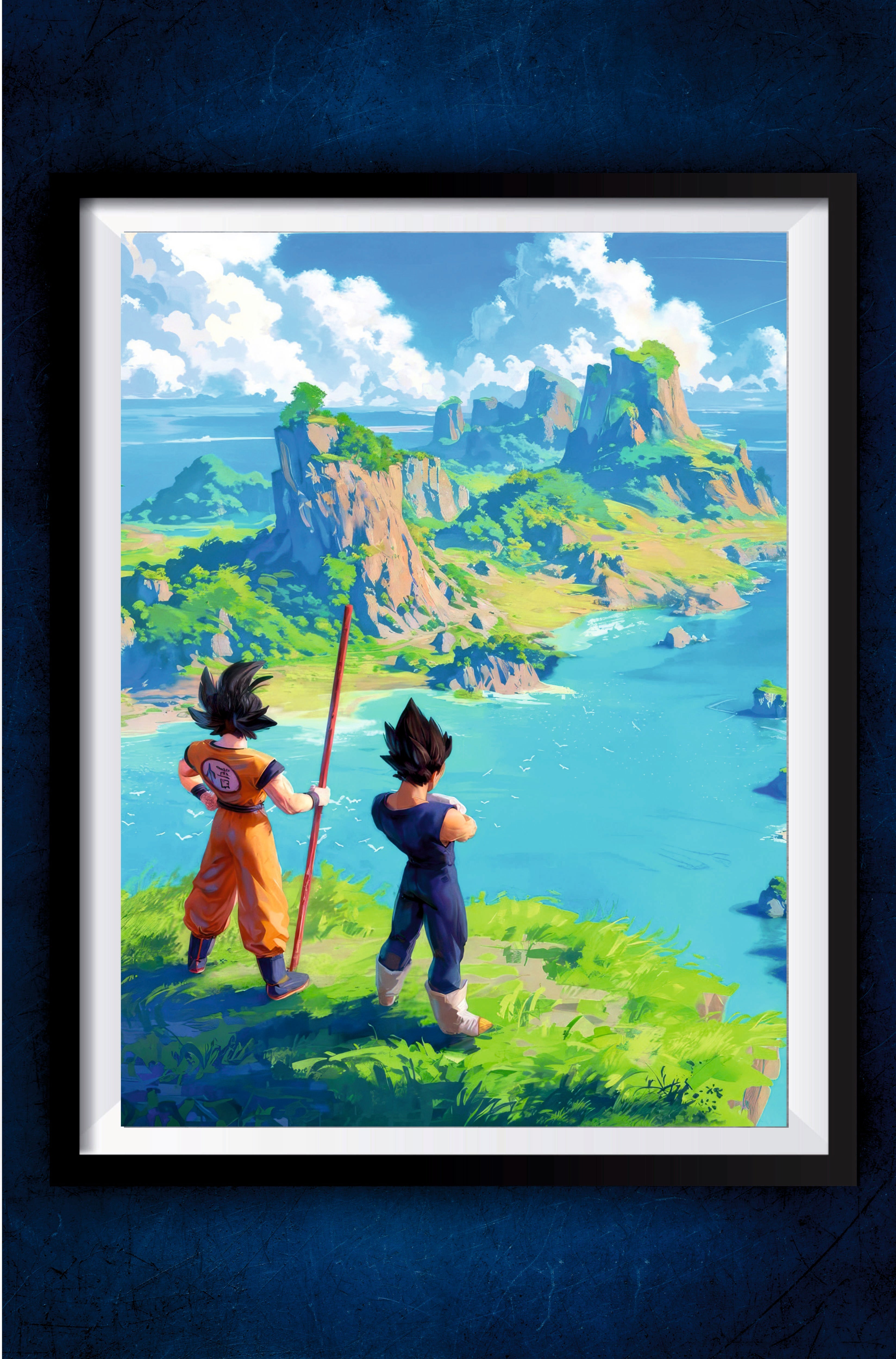 Goku and Vegeta Standing Poster || Dragon Ball Poster