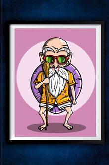 Master Roshi Chibi Poster || Dragon Ball Poster