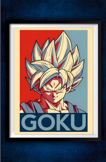 Goku Red and Blue Art Poster || Dragon Ball Poster