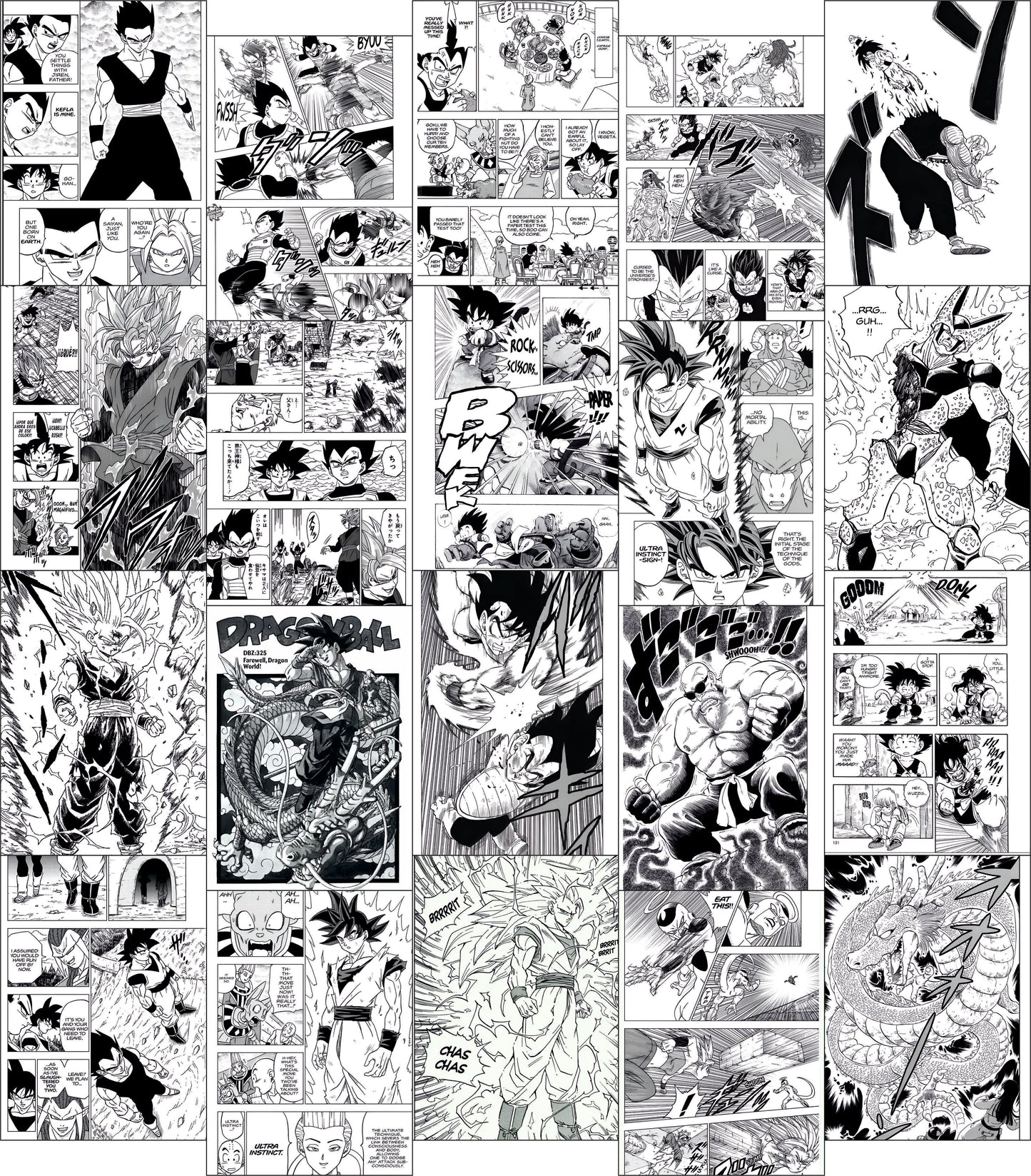 Dragon Ball Z Manga Panel Collage Kit