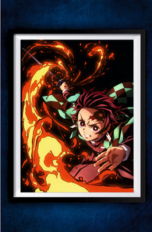 Tanjiro fire breathing Poster || Demon Slayer Poster