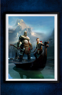 Kratos with Son Poster || Games Poster