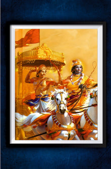 Lord Krishna with Arjuna Poster || Mahabharat Poster || Devotional