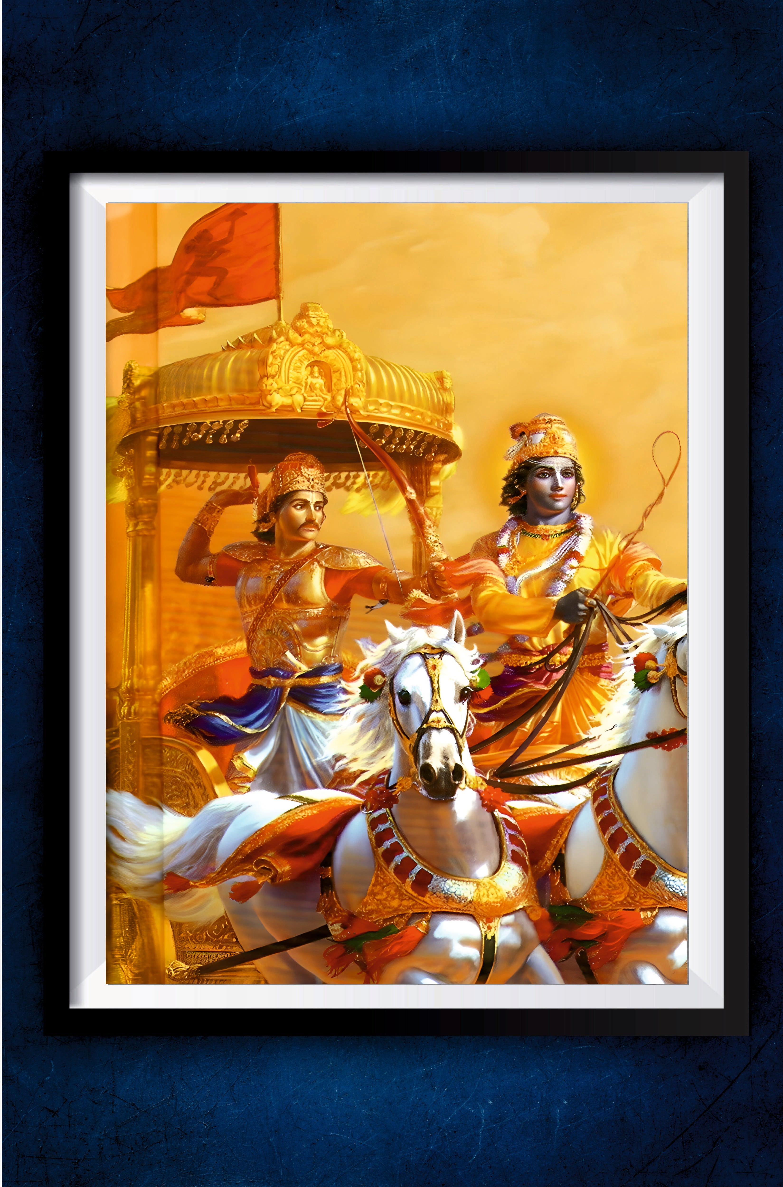 Lord Krishna with Arjuna Poster || Mahabharat Poster || Devotional