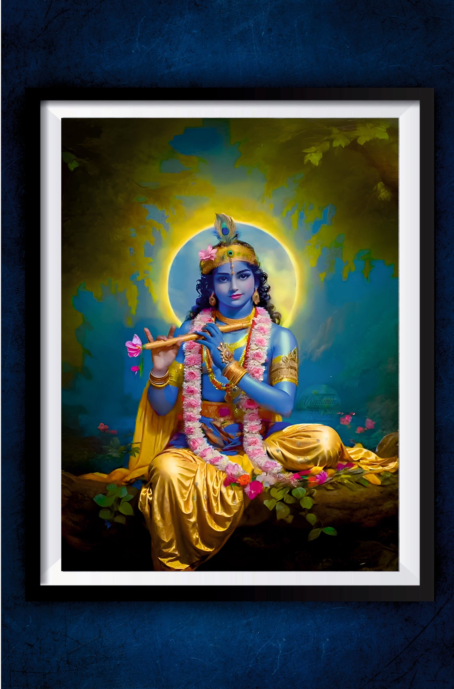 Krishna Playing Flute Poster || Devotional