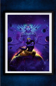 Lord Krishna Playing Flute Poster || Devotional