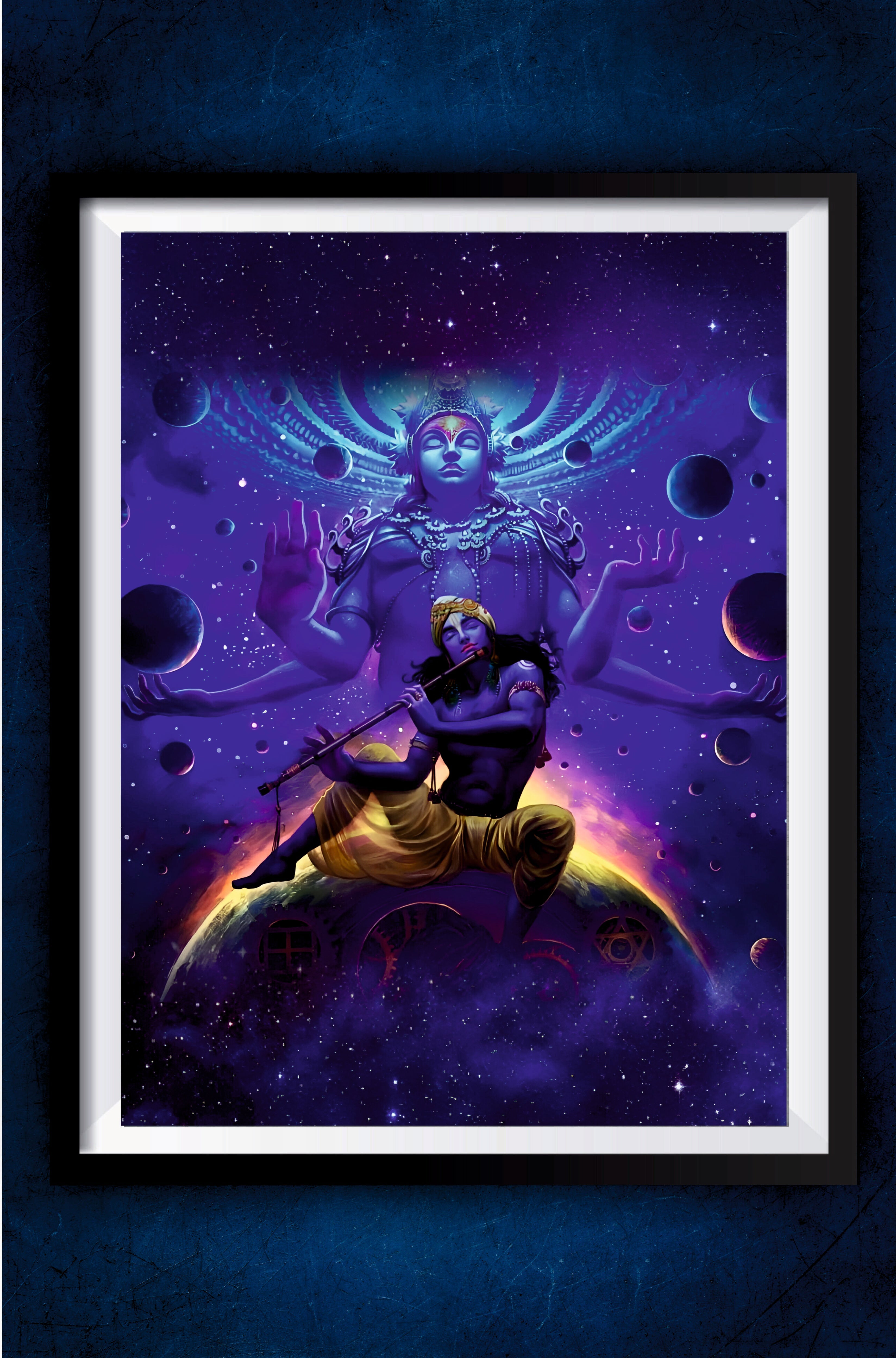 Lord Krishna Playing Flute Poster || Devotional