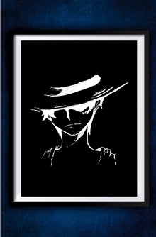 Luffy Black and White Poster || One Piece Poster