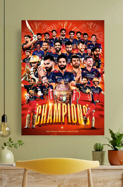 IPL 2025 Champions || RCB Poster